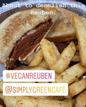 Vegan Reuben  at Simply Green Cafe in Ramsey