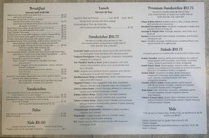 Menu back  at Simply Green Cafe in Ramsey