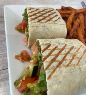 Buffalo Chick’n wrap!  at Simply Green Cafe in Ramsey