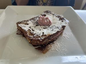 Stuffed French toast with cream cheese  at Simply Green Cafe in Ramsey