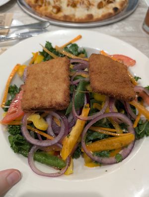 Kale salad with crispy tofu added at Simply Green Cafe in Ramsey