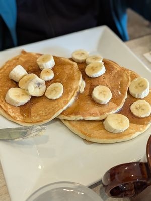 Banana Pancakes at Simply Green Cafe in Ramsey