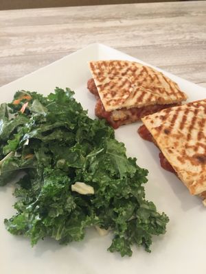 “Chicken” parm panini and kale slaw at Simply Green Cafe in Ramsey