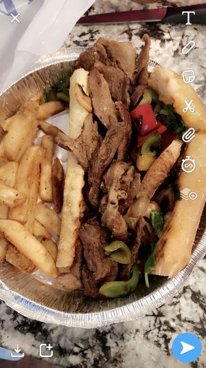 ??? cheesesteak with added beefless beef at Simply Green Cafe in Ramsey