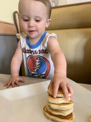Silver dollar pancakes 🥞 at Simply Green Cafe in Ramsey