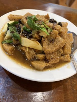 One of the faux-meat dishes - very tasty  at Mei Sin 美欣素食 in Hualien