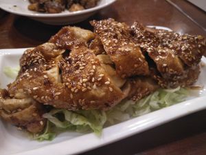 Gluten with sesame at Mei Sin 美欣素食 in Hualien