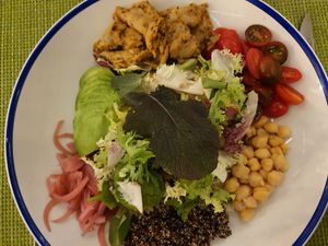 Quinoa salad with the soy protein  at Abbaco in Mallorca