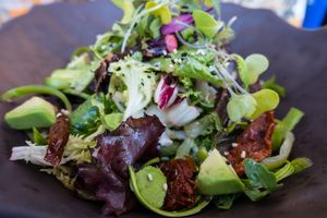 Organic chickpea salad, fresh and tasty.  at Abbaco in Mallorca