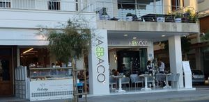 On the left hand side, vegan ice cream to go.  at Abbaco in Mallorca