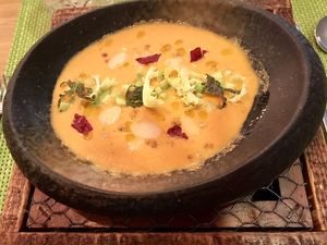 My favourite, fresh and punchy gazpacho. at Abbaco in Mallorca