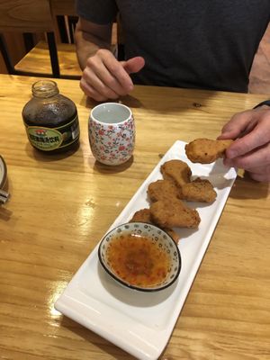 Vegan nuggets, spicy at Lǎo Qí Yán Sù 老祁言素 in Beijing