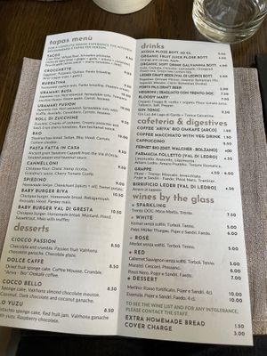 Menu  at Officina Verde in Riva Del Garda