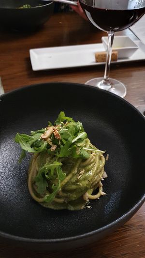 Spagetti with pesto at Officina Verde in Riva Del Garda