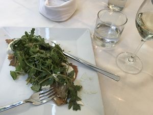 Seitan carpaccio  at Officina Verde in Riva Del Garda