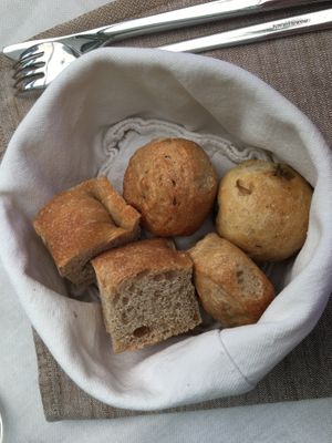 Homemade bread  at Officina Verde in Riva Del Garda
