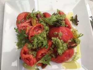 Tomatoes with brina  at Officina Verde in Riva Del Garda