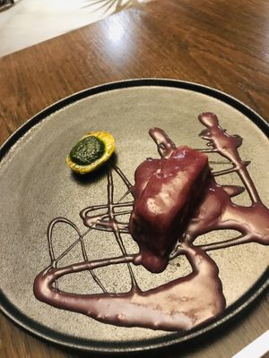 Seitan with red wine sauce at Officina Verde in Riva Del Garda