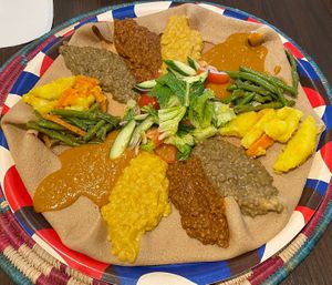  Vegan platter  at Zeret Kitchen in South East London