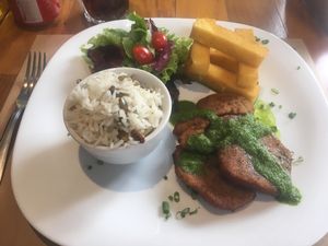 Lunch special - soy steaks at Camaraderia Gastrobar in Belo Horizonte