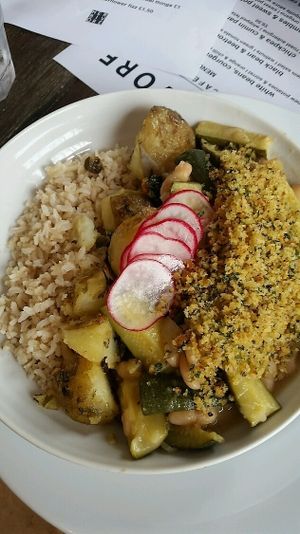 White Beans, Courgette and Rosemary which Simon was nice enough to add brown rice as I was a hungry lion at Herbivore in Cardiff