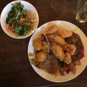 Buffet and a small salad at Veggie Heroes - Blegdamsvej in Copenhagen