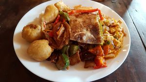 Vegan buffet at Veggie Heroes - Blegdamsvej in Copenhagen