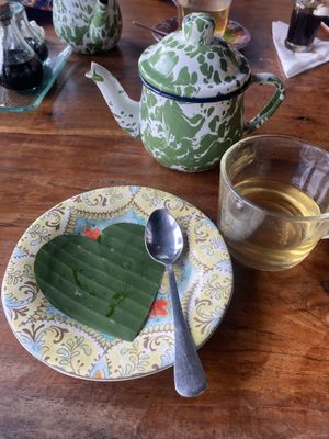 All kinds of herbal teas from garden 😍  at Sarinbuana Eco Lodge Restaurant in Tabanan