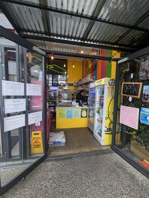 Outside at Let Them Eat Vegan in Dunedin