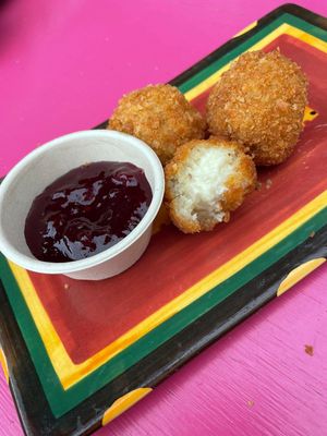 Fried camembert with cranberry sauce at Let Them Eat Vegan in Dunedin