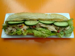 Seitan Salad Baguette for $9 at Let Them Eat Vegan in Dunedin