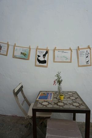 in thr courtyard at Tarifa EcoCenter in Tarifa