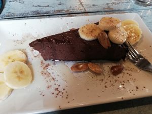 Choco banana cake.... Delicious!!! at Tarifa EcoCenter in Tarifa