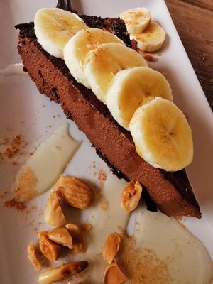 Chocolate and banana cake (vegan) at Tarifa EcoCenter in Tarifa