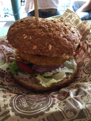 the vegan burger  at Meneer Smakers Burgerbar - Oudegracht in Utrecht