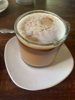 Almond latte at Spirulina in Puerto Escondido