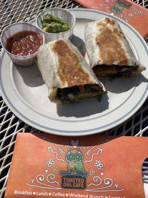 Vegan burrito at The Toasted Owl Cafe - S Mikes Pike St in Flagstaff