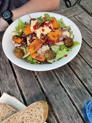 Vegan falafel dish  at Dean & David in Bremen