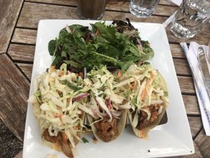 Buffalo Cauliflower Tacos at Garden Cafe of Woodstock in Woodstock