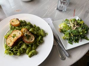 Pasta and cesar salad   at Garden Cafe of Woodstock in Woodstock