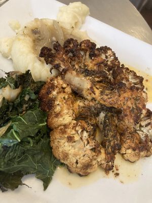 Cauliflower steak  at Garden Cafe of Woodstock in Woodstock