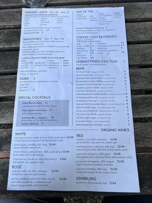 Drink menu   at Garden Cafe of Woodstock in Woodstock