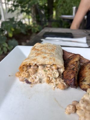 Chickpea wrap interior  at Garden Cafe of Woodstock in Woodstock