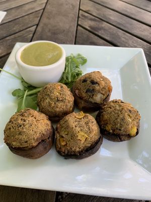 Stuffed mushrooms   at Garden Cafe of Woodstock in Woodstock