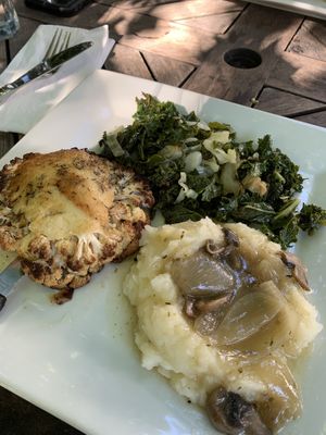 Cauliflower steak 🤤  at Garden Cafe of Woodstock in Woodstock