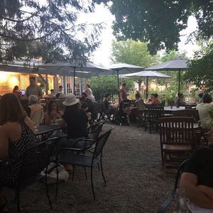 Sunday night outdoor dining at Garden Cafe of Woodstock in Woodstock