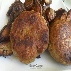 Vegan Sausage Patties & Roasted Potatoes. at Garden Cafe of Woodstock in Woodstock