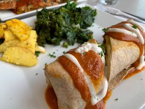 Curried Lentil Enchilada  at Garden Cafe of Woodstock in Woodstock