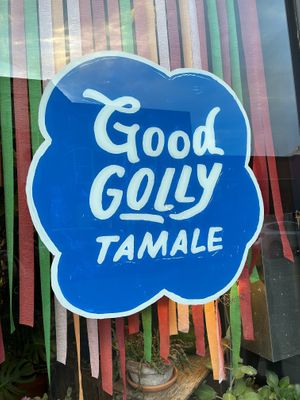 The Sign on the outside  #Veganuary at Good Golly Tamale in Knoxville