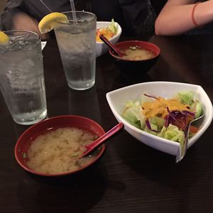 miso soup and citrus salad at Tokyo Japanese Cuisine in Wichita